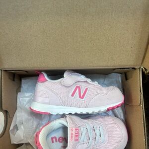 New Balance Kids' Light Pink and White Sneakers